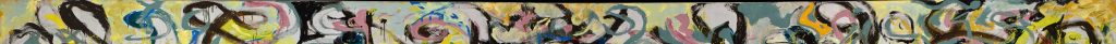 An abstract painting of swirling forms
