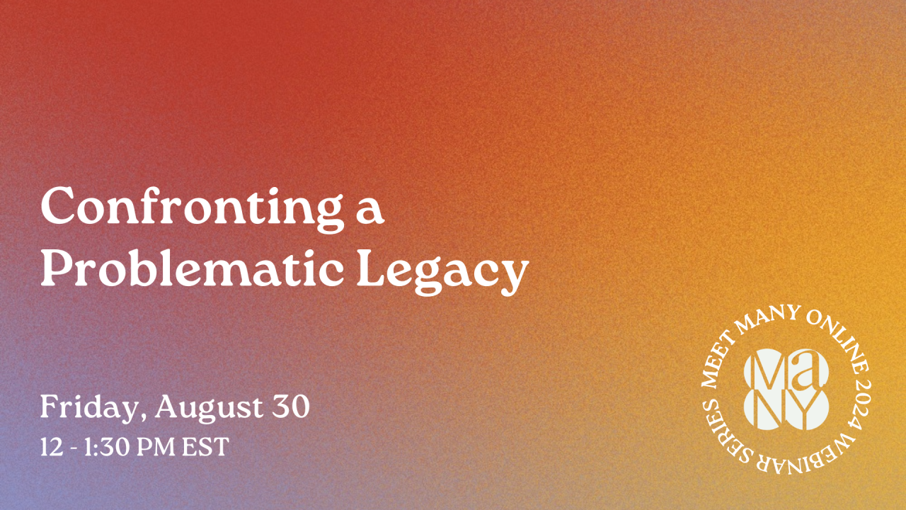 Confronting a Problematic Legacy on red backgound