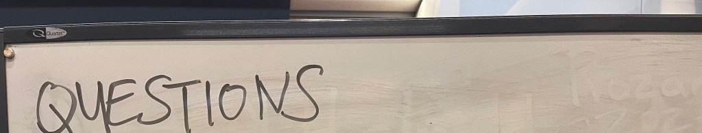 A participatory sticky note board labeled "Questions for Gen-Z" with contributions like "What is brat?" "What's wrong with my side part?" "What value do they see in collaborating with others to make change?" and "What makes you hopeful?"