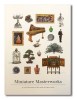 View of a cover with various images of object de arte on the front (including a silver epergne, a harpsichord, a bird in a cage, and a peacock among other things). 