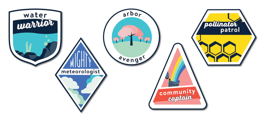 Five Climate Action Heroes badges