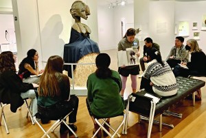 Students explore community expectations and their enforcement through close looking and discussion of D’mba, a Baga female headdress.