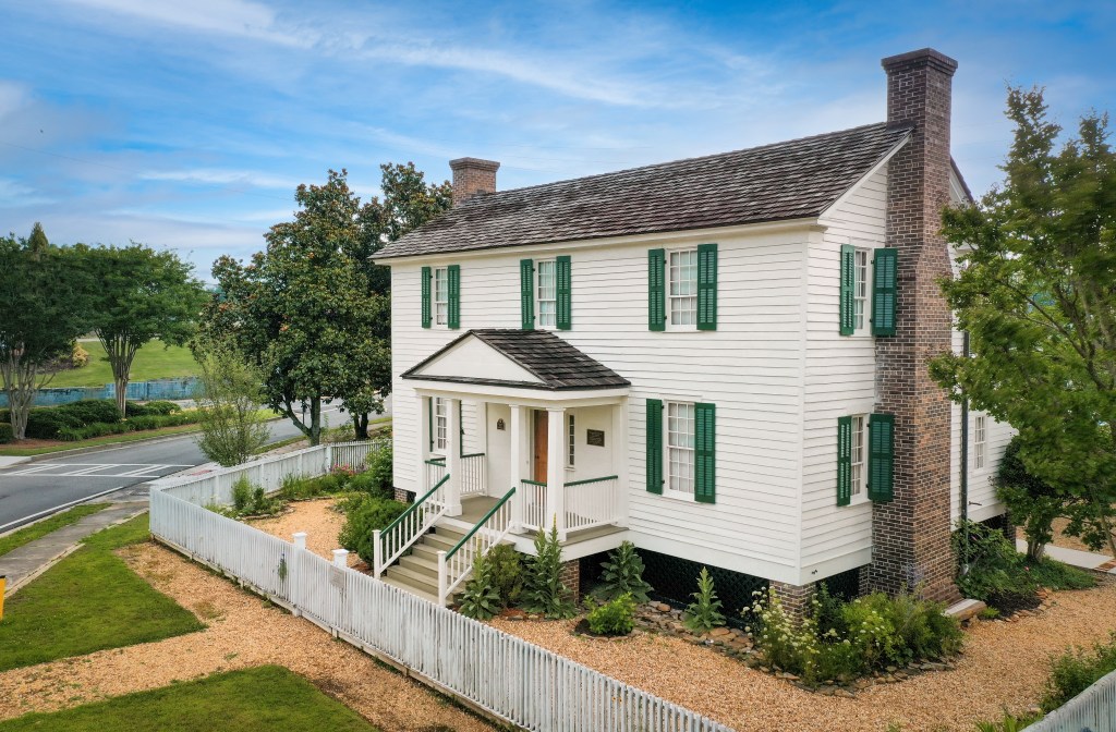 Exterior of a two-story historic house