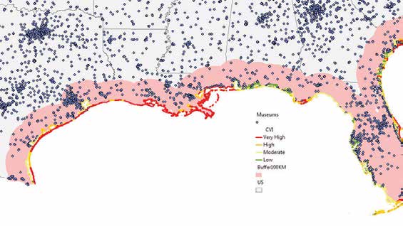 Map graphic of the Gulf Coast of the United States