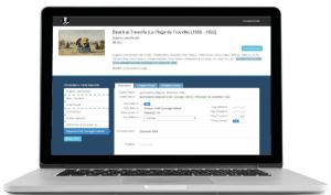 View of an open laptop computer with a Elysa provenance entry tool page open.