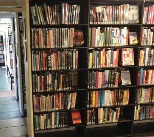 Image of a library shelving unit.