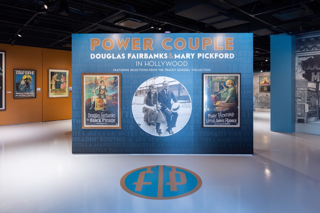 The introduction wall to the Power Couple: Douglas Fairbanks & Mary Pickford exhibition at the Barrymore Film Center exhibit in Hollywood