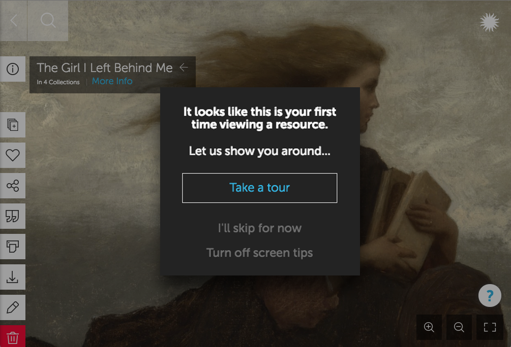 Screenshot of the Smithsonian Learning Lab popup window.