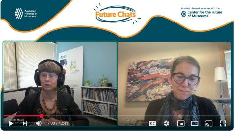 Screenshot of the webinar with two women set side-by-side in the frame.