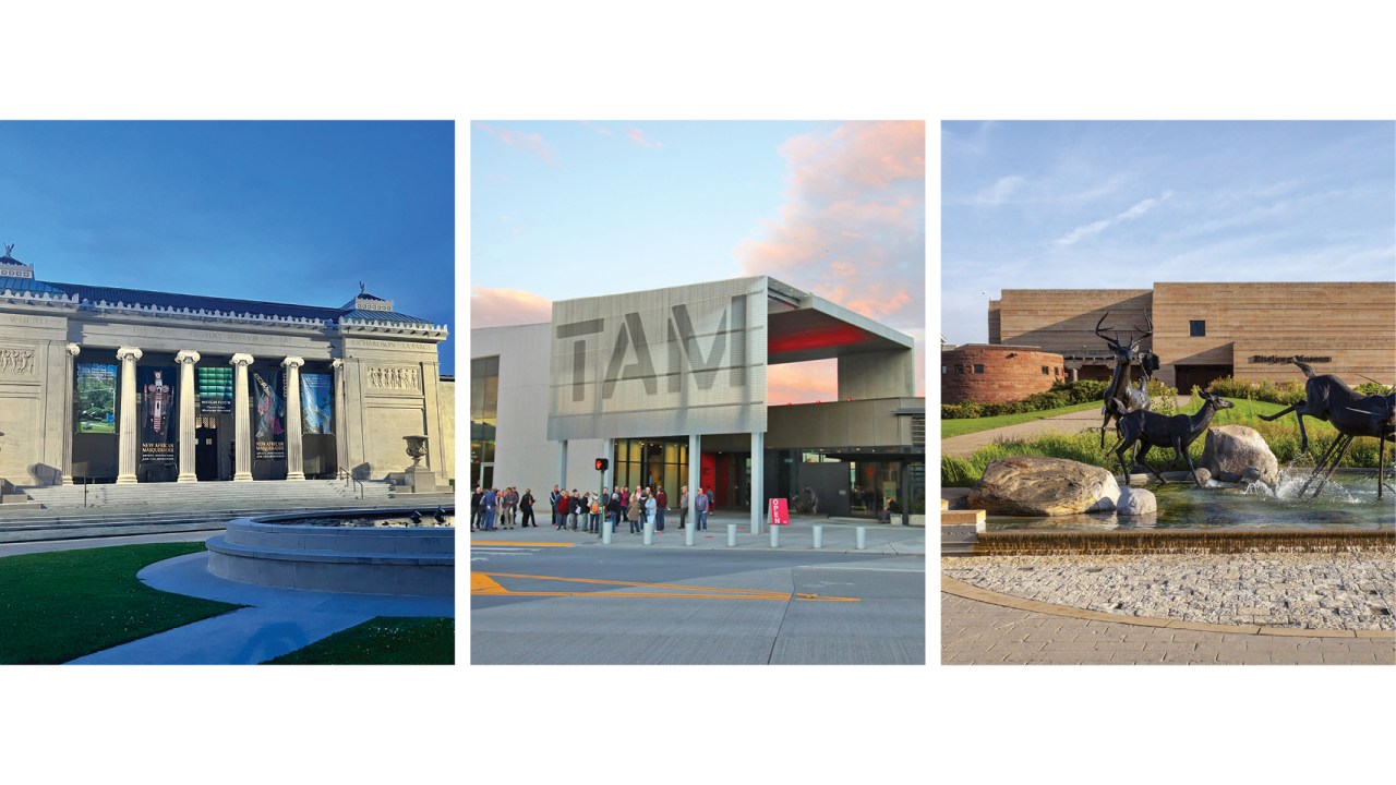 Exteriors of three museums