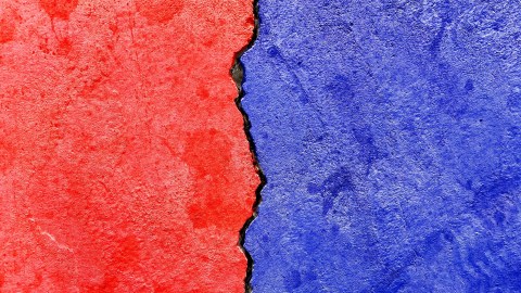 Closeup of red and blue colored background