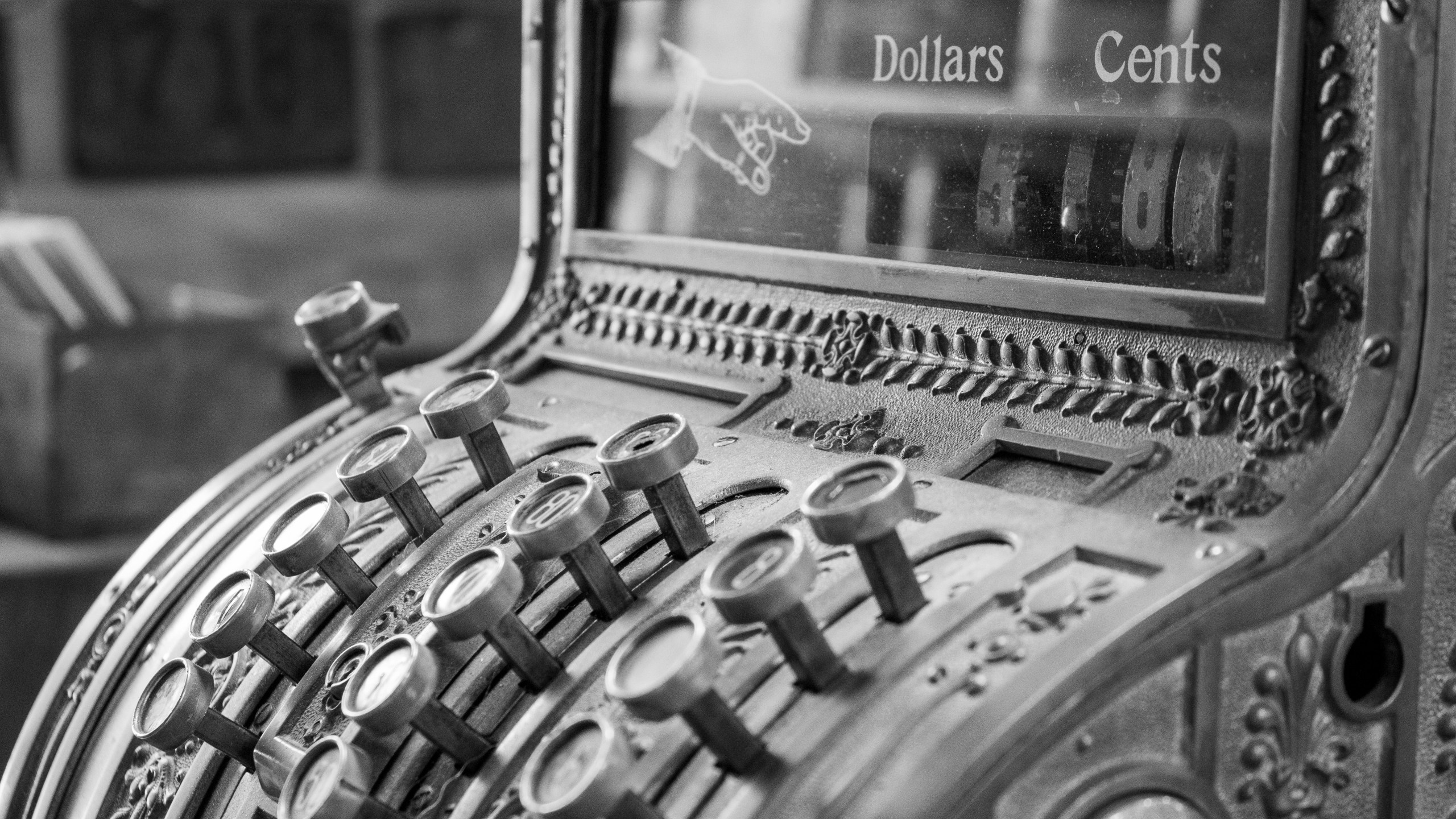 An antique cash register
