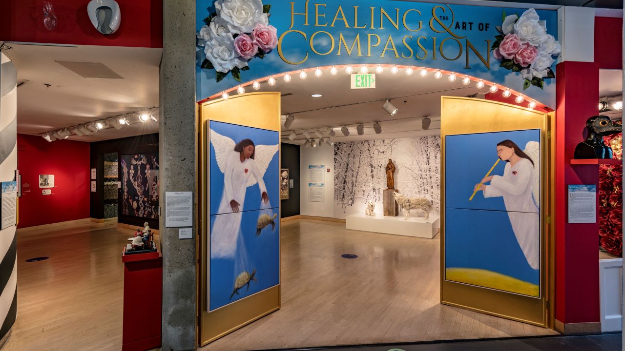 Exhibit installation at the Visionary Art Museum called Healing and the Art of Compassion.