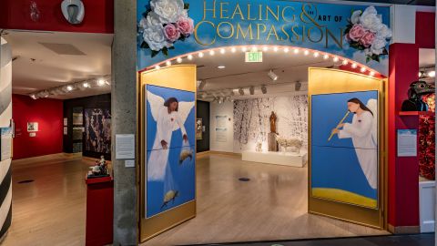 Exhibit installation at the Visionary Art Museum called Healing and the Art of Compassion.