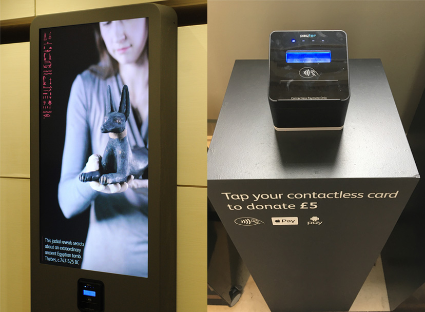 An Exhibit about contactless giving in the National Museum of Scotland