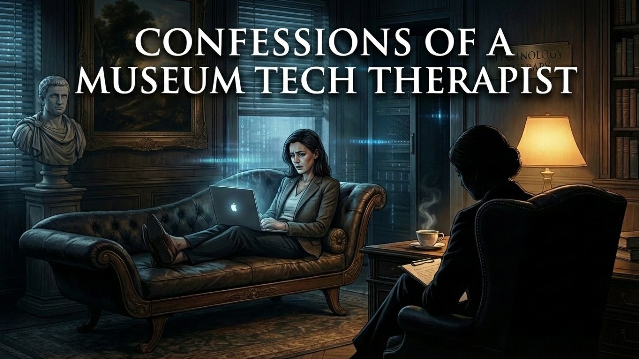 Computer generated image of a woman with a laptop sitting on a therapists couch with another woman sitting in a high backed chair with a clipboard in her hand facing the woman on the couch..