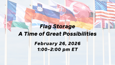 National flags waving