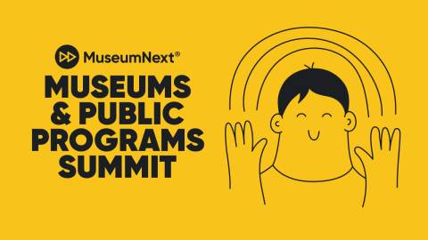 Line drawing of a smiling person with 3 arched lines overhead