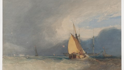 Boats in the water with a storm approaching