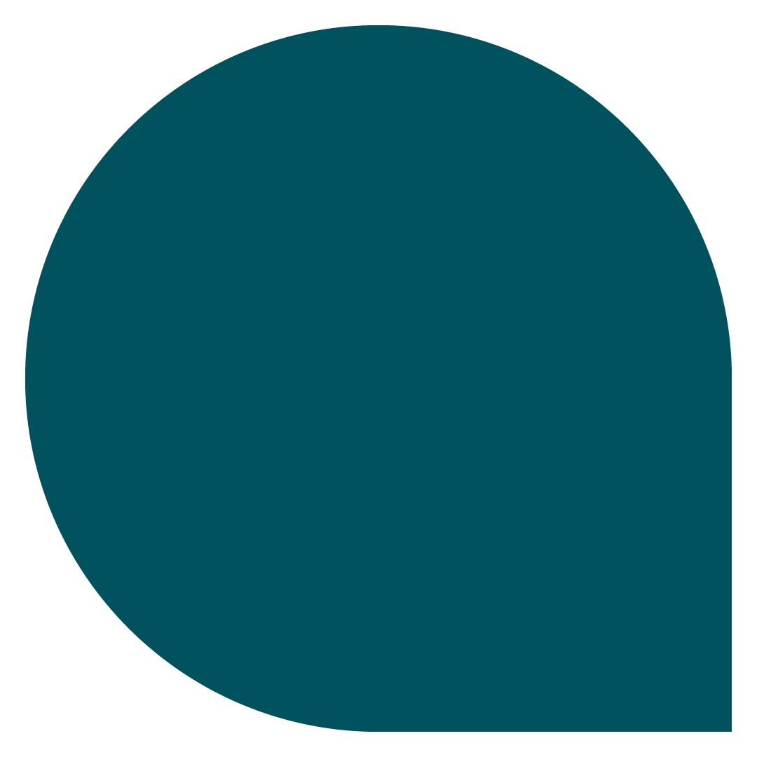 a teal bubble shaped icon