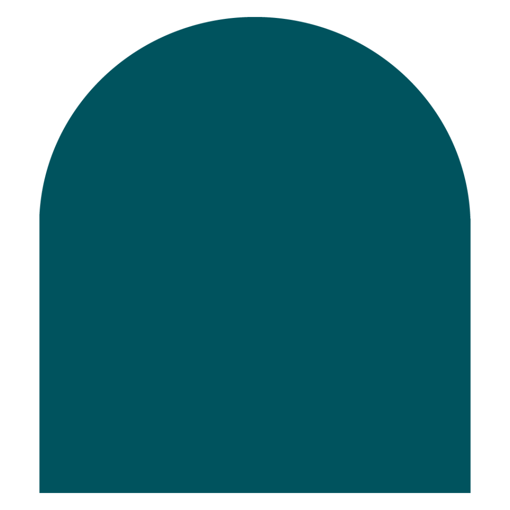 a teal arch shaped icon